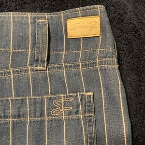 Seven7 pinstripe wide leg ankle pants